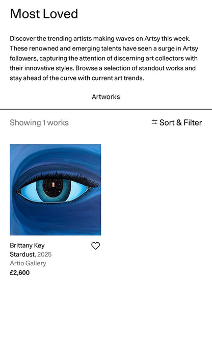 Spotlighted on Artsy by the Curation Team – featured on Most Loved & New This Week 🪽✨